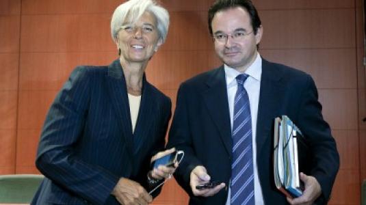 Георгиос Папаконстантину и Кристин Лагард, снимка www.inews.gr